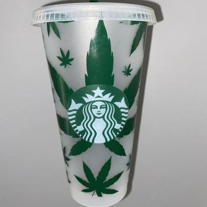 Pot Leaf Starbucks Cup, Starbucks Marijuana Cup,..