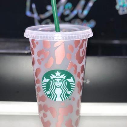 Leopard Print Fully Wrapped Starbucks Reusable..