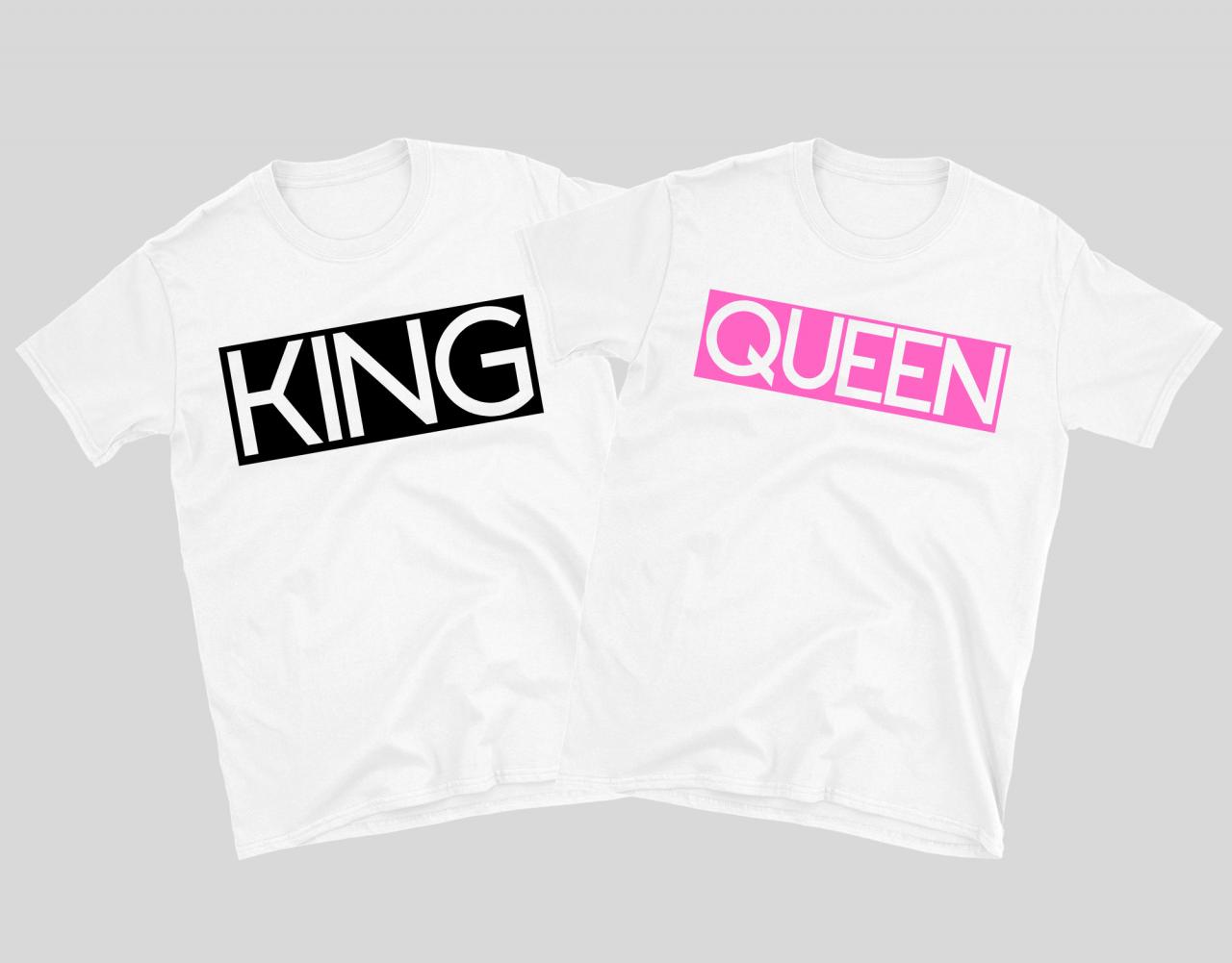 King and Queen Shirt, Matching Couples Shirts, Valentines Shirt, Husband Wife T-shirts, Boyfriend Girlfriend Shirts