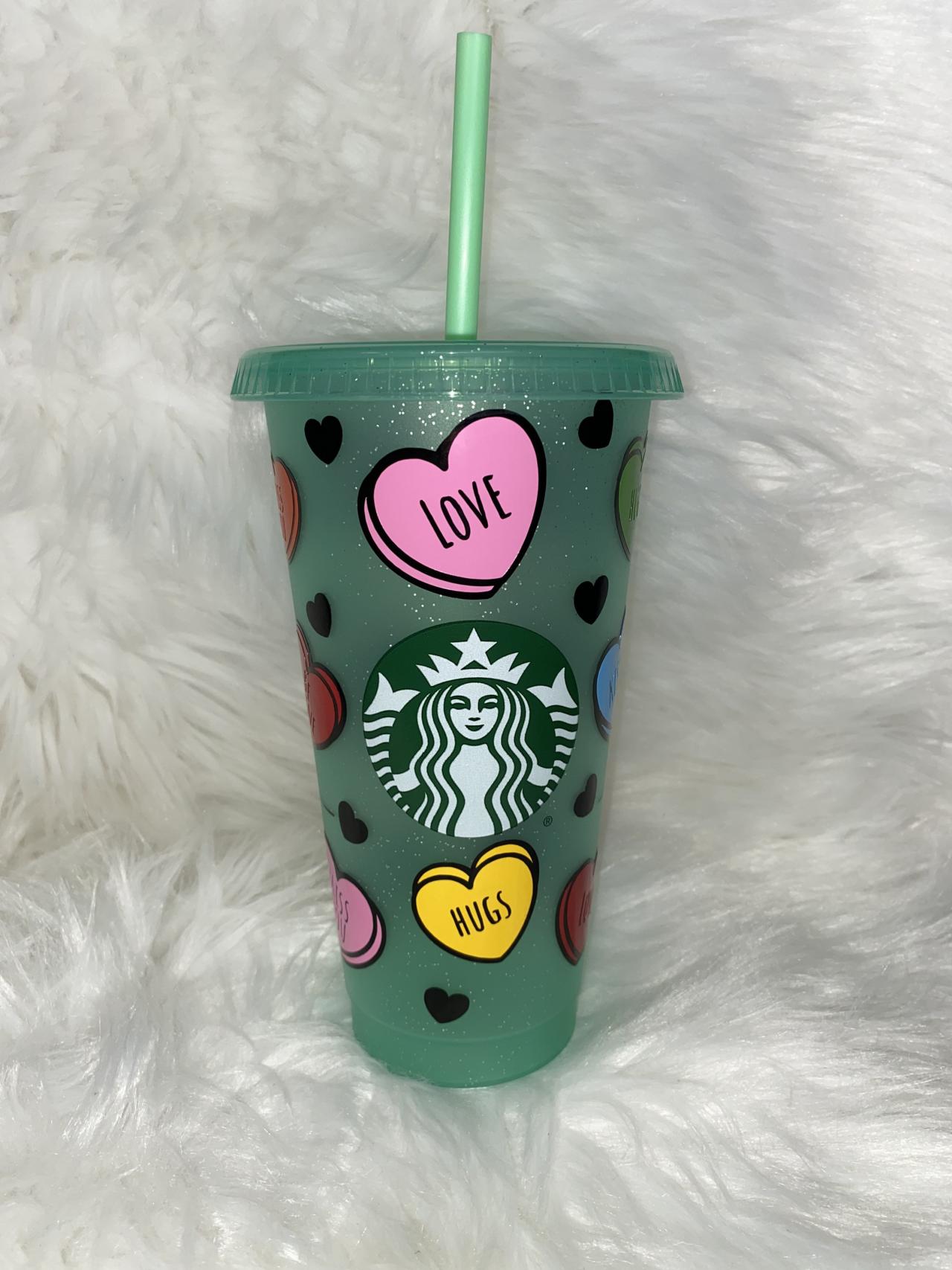 Starbucks Candy Hearts Cup, Starbucks Valentines Day Cup, Venti Starbucks Tumbler, Conversation Hearts