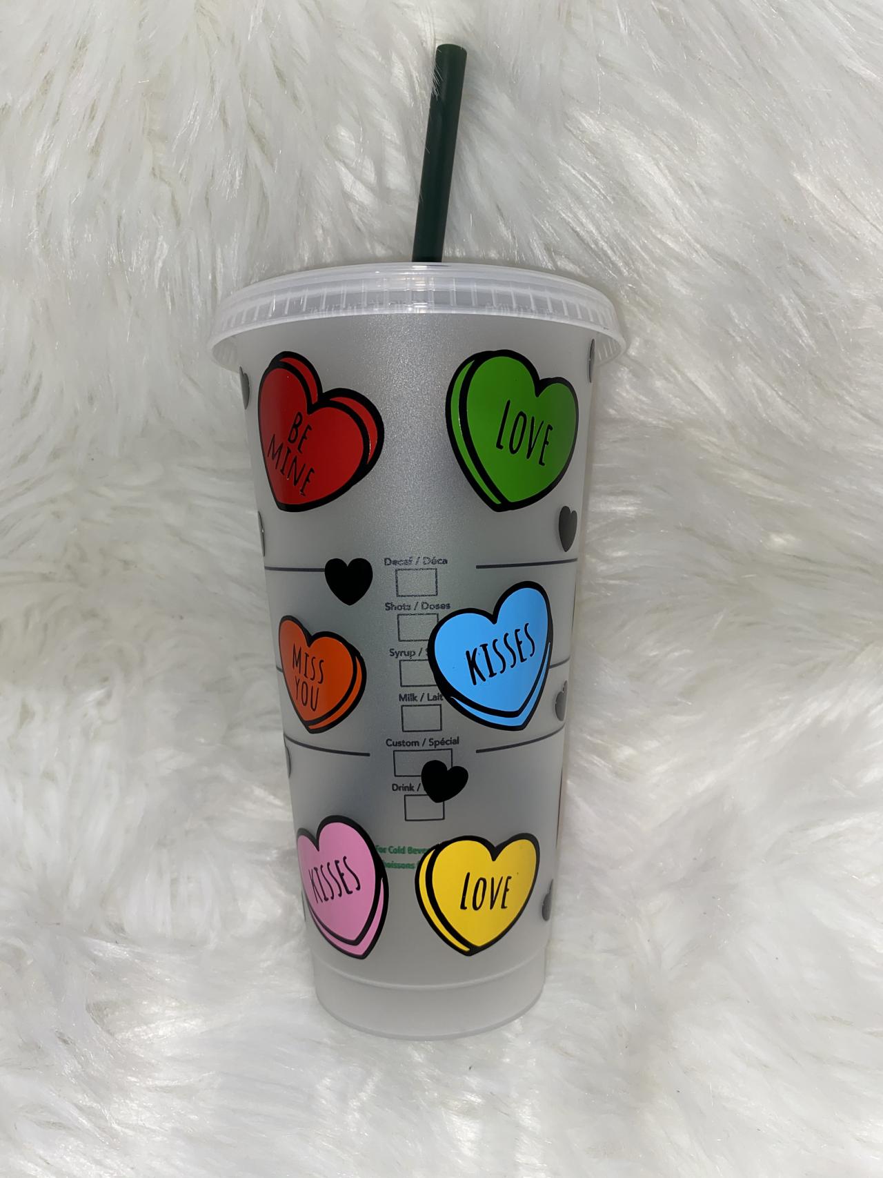 Starbucks Valentines Day Venti Tumbler Cup Conversation Hearts