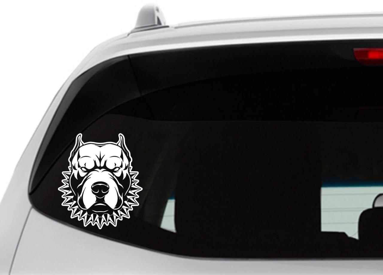 Bully Pitbull Car Decal, Pit Bull Sticker, Mean Looking Pitbull, Pit, Laptop Vinyl Decal, Window Sticker