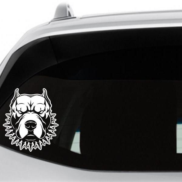 Bully Pitbull Car Decal, Pit Bull Sticker, Mean Looking Pitbull, Pit, Laptop Vinyl Decal, Window Sticker